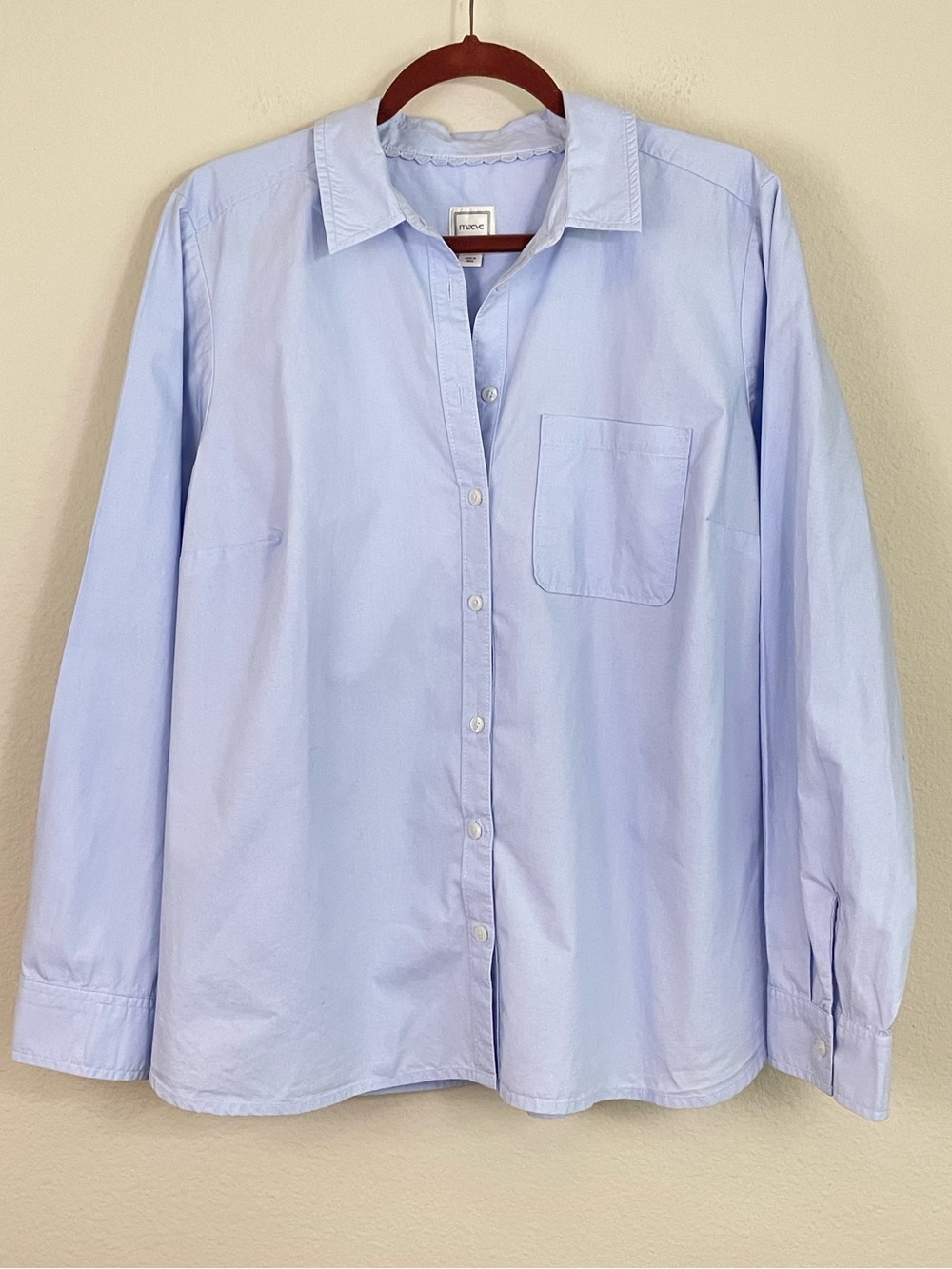 Anthropologie Maeve Shrunken Bennet Buttondown Shirt Blue Size 1X